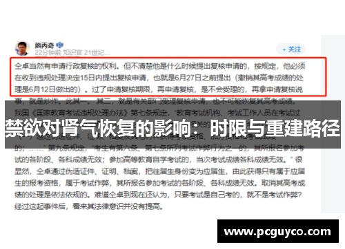 禁欲对肾气恢复的影响：时限与重建路径